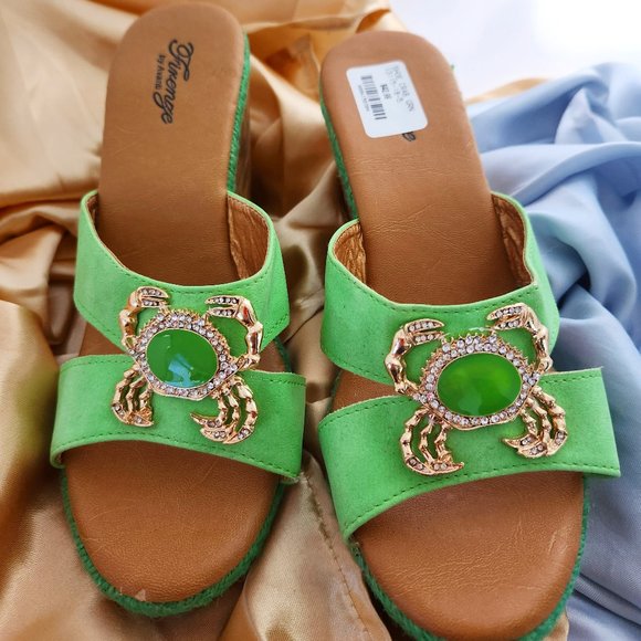 Firenze Shoes - Firenze by Avanti slip on sandals with crab.